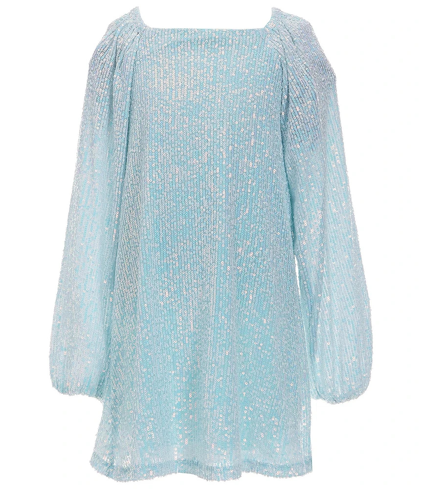 Xtraordinary Big Girls 7-16 Raglan-Sleeve Allover-Sequin-Embellished Shift Dress