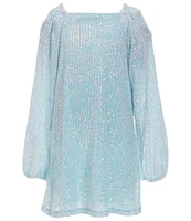 Xtraordinary Big Girls 7-16 Raglan-Sleeve Allover-Sequin-Embellished Shift Dress