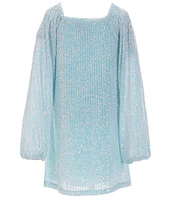 Xtraordinary Big Girls 7-16 Raglan-Sleeve Allover-Sequin-Embellished Shift Dress