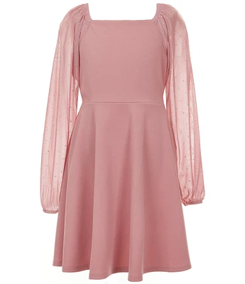 Xtraordinary Big Girls 7-16 Sheer-Sleeve Peasant Dress
