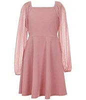 Xtraordinary Big Girls 7-16 Sheer-Sleeve Peasant Dress