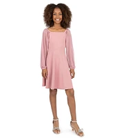Xtraordinary Big Girls Sheer-Sleeve Peasant Dress
