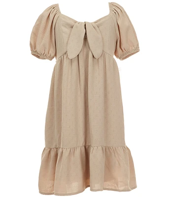 Xtraordinary Big Girls 7-16 Short-Sleeve Bow-Accented Empire-Waist Dress