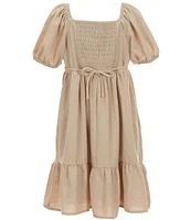 Xtraordinary Big Girls 7-16 Short-Sleeve Bow-Accented Empire-Waist Dress