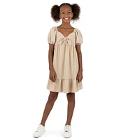 Xtraordinary Big Girls 7-16 Short-Sleeve Bow-Accented Empire-Waist Dress