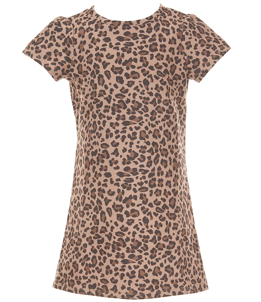 Xtraordinary Big Girls Short-Sleeve Cheetah-Printed Shift Dress