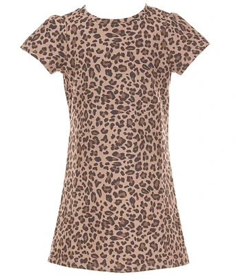 Xtraordinary Big Girls Short-Sleeve Cheetah-Printed Shift Dress