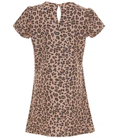 Xtraordinary Big Girls Short-Sleeve Cheetah-Printed Shift Dress