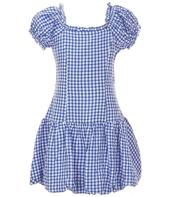 Xtraordinary Big Girls 7-16 Short Sleeve Gingham Drop-Waist Dress
