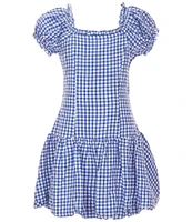 Xtraordinary Big Girls 7-16 Short Sleeve Gingham Drop-Waist Dress