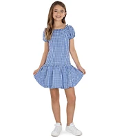 Xtraordinary Big Girls 7-16 Short Sleeve Gingham Drop-Waist Dress