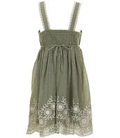 Xtraordinary Big Girls 7-16 Sleeveless Embroidered-Border-Hem Fit-And-Flare Dress