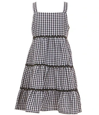 Xtraordinary Big Girls 7-16 Sleeveless Gingham Tiered Fit-And-Flare Dress