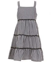 Xtraordinary Big Girls 7-16 Sleeveless Gingham Tiered Fit-And-Flare Dress