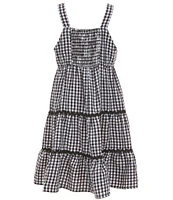 Xtraordinary Big Girls 7-16 Sleeveless Gingham Tiered Fit-And-Flare Dress