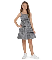 Xtraordinary Big Girls 7-16 Sleeveless Gingham Tiered Fit-And-Flare Dress