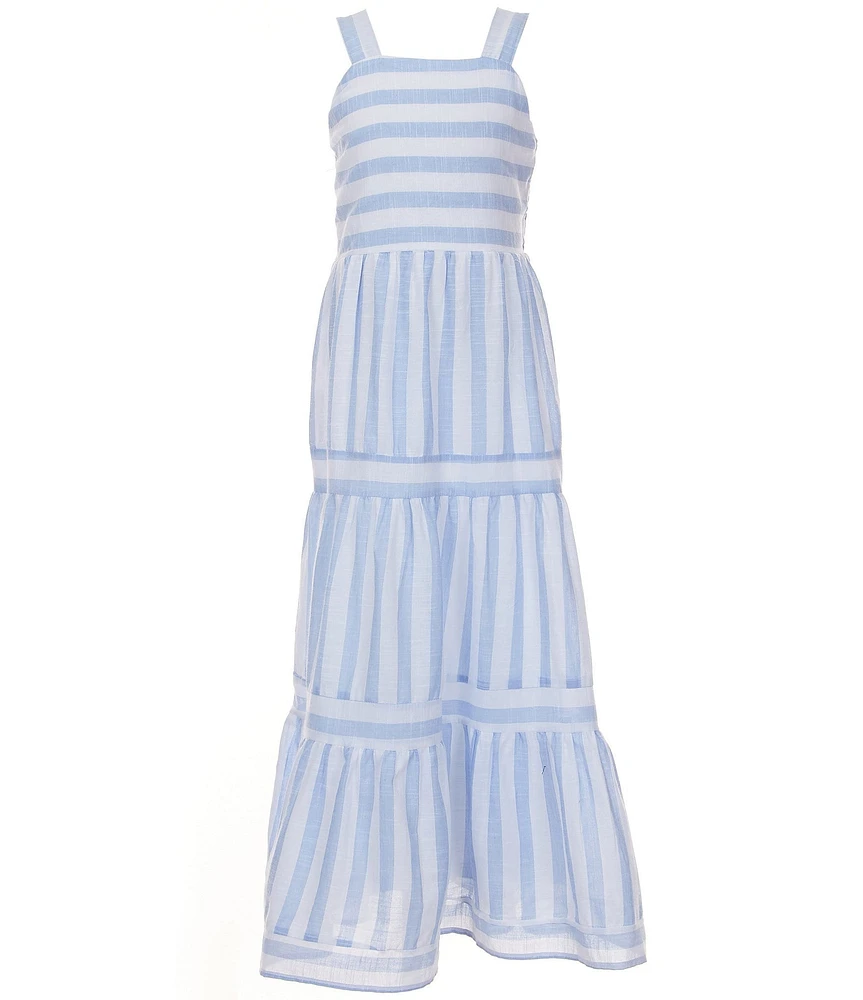 Xtraordinary Big Girls 7-16 Sleeveless Mixed-Striped Long Dress