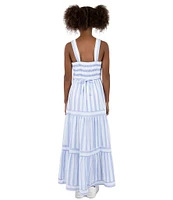 Xtraordinary Big Girls 7-16 Sleeveless Mixed-Striped Long Dress
