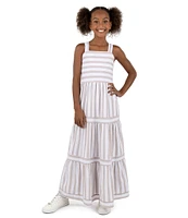 Xtraordinary Big Girls 7-16 Sleeveless Mixed-Striped Long Dress