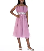 Xtraordinary Big Girls 7-16 Sleeveless Sequin-Embellished Sheer-Overlay Midi Dress