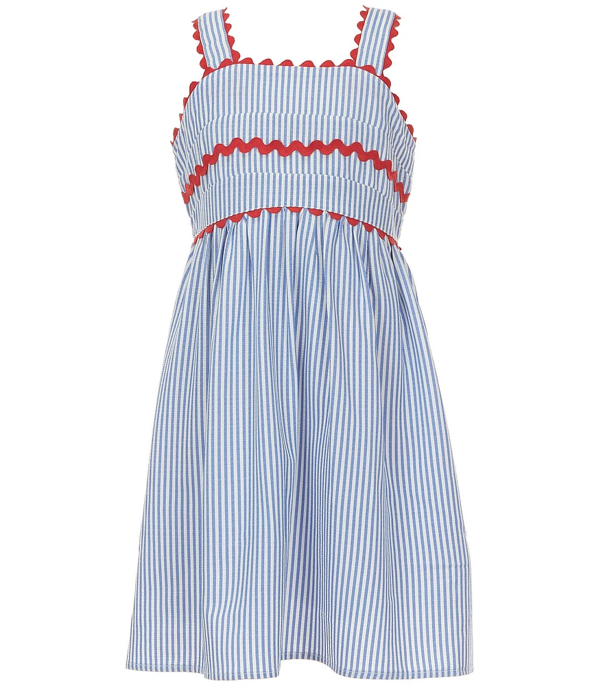 Xtraordinary Big Girls 7-16 Sleeveless Striped Seersucker A-Line Dress