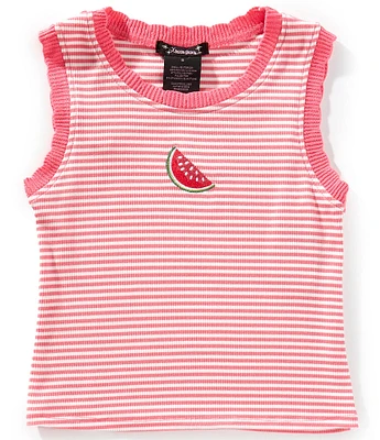 Xtraordinary Big Girls 7-16 Sleeveless Striped Fruit-Embroidered-Motif Tank Top