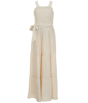 Xtraordinary Big Girls 7-16 Sleeveless Tiered Linen-Blend Jumpsuit