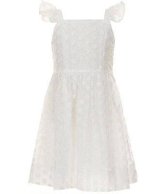 Xtraordinary Little Girls 4-6X Flutter-Sleeve Clip-Dot Organza Fit-And-Flare Dress