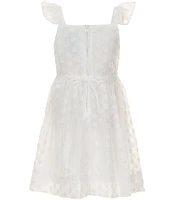 Xtraordinary Little Girls 4-6X Flutter-Sleeve Clip-Dot Organza Fit-And-Flare Dress