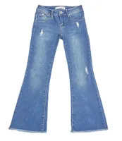 YMI Jeanswear Big Girls 7-14 Frayed Flare Jeans