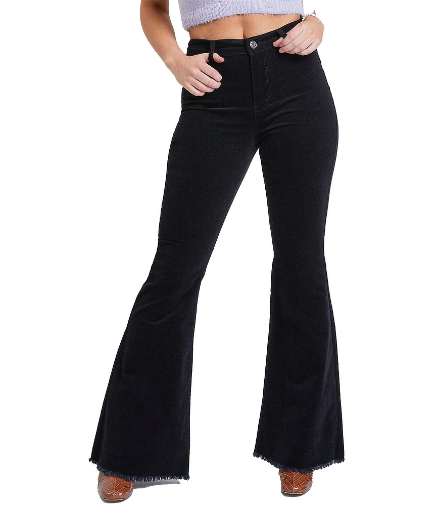 YMI Jeanswear Chloe High Rise Frayed Hem Flare Jeans