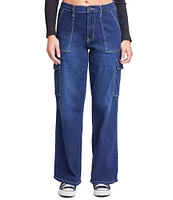 YMI Jeanswear High Rise Cargo Straight Leg Jeans