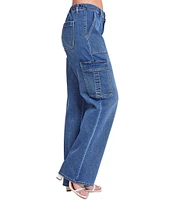 YMI Jeanswear High Rise Cargo Straight Leg Jeans