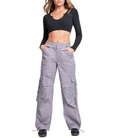 YMI Jeanswear High Rise Drawstring Hem Relaxed Cargo Pants