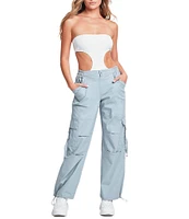 YMI Jeanswear High Rise Drawstring Hem Relaxed Cargo Pants