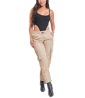 YMI Jeanswear High Rise Nylon Cargo Jogger Pants