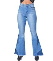 YMI Jeanswear High Rise Side Panel Detail Flare Jeans