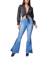 YMI Jeanswear High Rise Side Panel Detail Flare Jeans