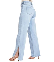 YMI Jeanswear High Rise Side Slit Hem Straight Leg Jeans