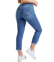 YMI Jeanswear High Rise Slim Straight Leg Raw Ankle Jeans