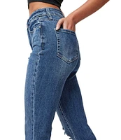 YMI Jeanswear High Rise Slim Straight Leg Raw Ankle Jeans