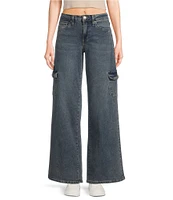 YMI Jeanswear High Rise Wide Leg Skater Cargo Jeans