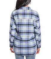 YMI Jeanswear Long Sleeve Plaid Shacket