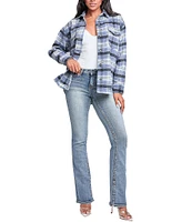 YMI Jeanswear Long Sleeve Plaid Shacket