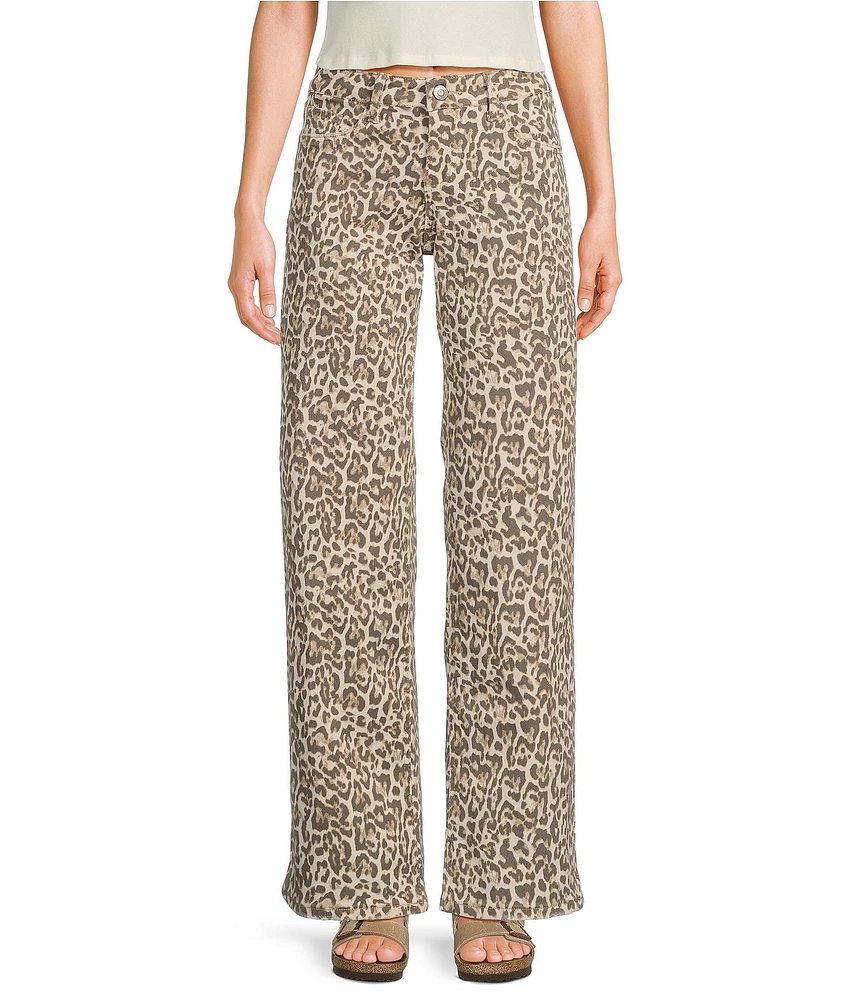 YMI Jeanswear Low Rise Loose Animal Print Pants