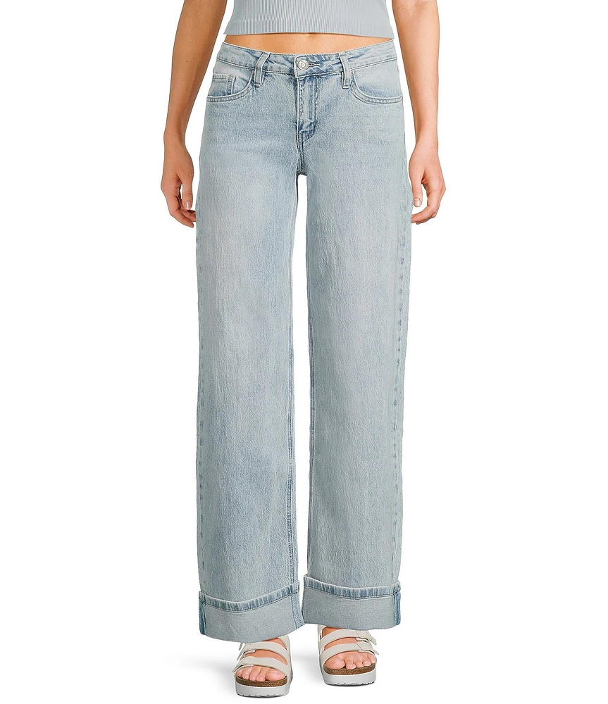 YMI Jeanswear Low Rise Loose Fit Cuffed Wide Leg Jeans
