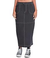 YMI Jeanswear Mid Rise Cargo Maxi Skirt