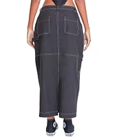 YMI Jeanswear Mid Rise Cargo Maxi Skirt