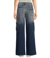 YMI Jeanswear Mid Rise Cargo Wide Leg Jeans