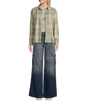 YMI Jeanswear Mid Rise Cargo Wide Leg Jeans